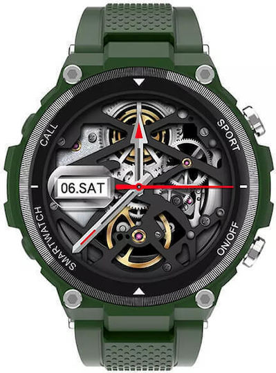 Microwear Q70 Pro 45mm Smartwatch with Heart Rate Monitor (Green)