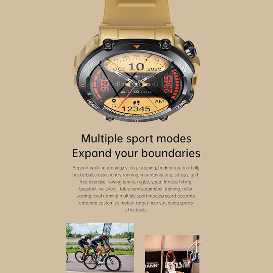 Aoke K56 PRO 45mm Smartwatch with Heart Rate Monitor (Black Case / Black Silicone Strap) view 9