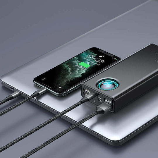Baseus Amblight Power Bank 30000mAh 65W with 4 USB-A Ports and USB-C Port Quick Charge 3.0 Black view 7