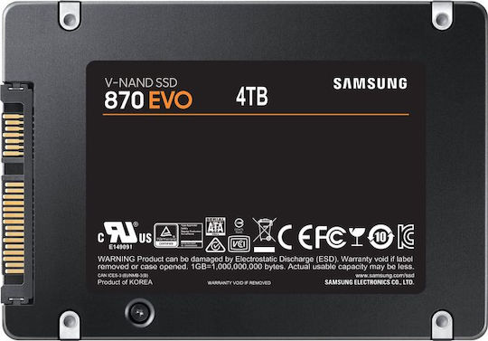 Samsung 870 Evo SSD 4TB 2.5'' Type with SATA III Connection MZ-77E4T0B/EU view 8