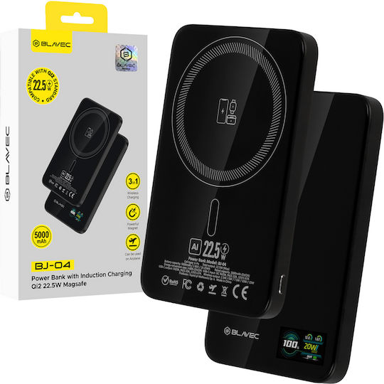 Blavec BJ-04 Ultra Slim MagSafe Power Bank 5000mAh 22.5W Black