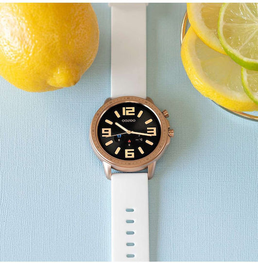 Oozoo Q00322 45mm Smartwatch with Heart Rate Monitor (Gold / White) view 5