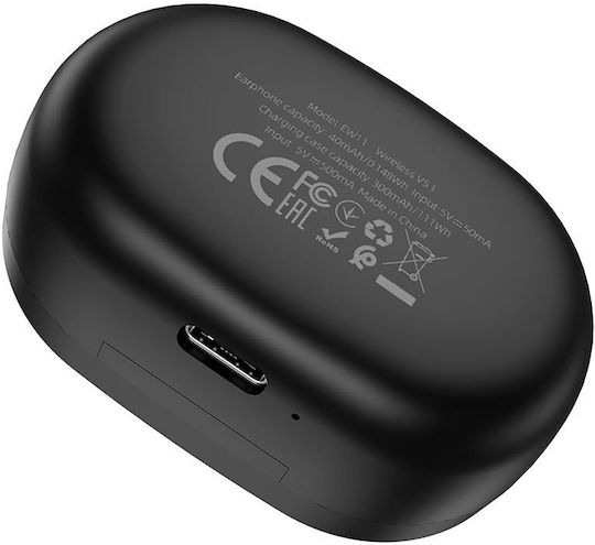 Hoco EW11 In-ear Bluetooth Handsfree Earphones with Charging Case Black view 4