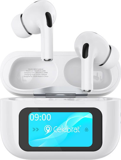 Celebrat W63 In-ear Bluetooth Handsfree Earphones with Charging Case White