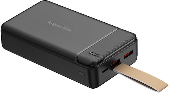 Kruger & Matz Power Bank 30000mAh 22.5W with 2 USB-A Ports and USB-C Port Power Delivery / Quick Charge 3.0 Black