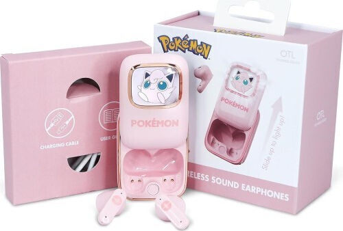 OTL Jiggly Puff Slide In-ear Bluetooth Handsfree Earphones with Charging Case Pink view 2