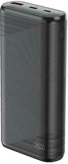 XO PR150 Power Bank 20000mAh 20W with USB-A Port and USB-C Port Power Delivery Black view 2