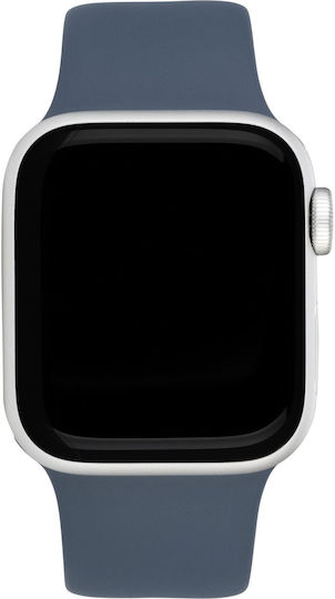 Apple Watch SE 2023 Aluminium 44mm Waterproof with Heart Rate Monitor (Silver with Storm Blue Sport Band) view 3