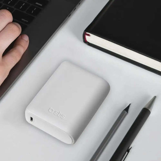SBS Power Bank 10000mAh 10W with USB-A Port and USB-C Port White view 7
