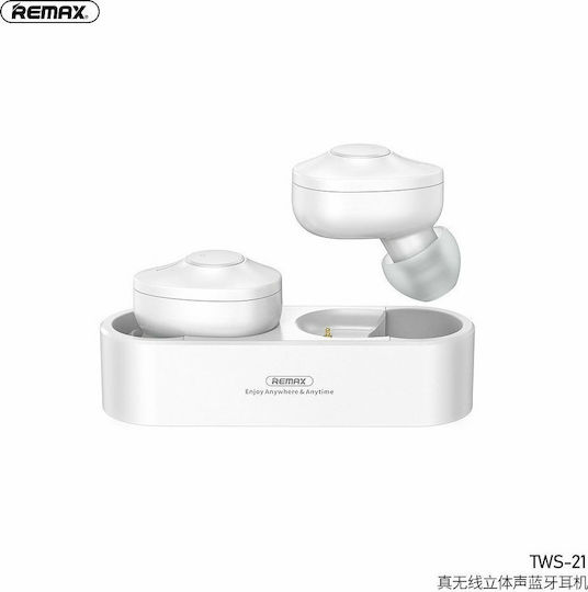 Remax TWS-21 In-ear Bluetooth Handsfree Earphones White view 1