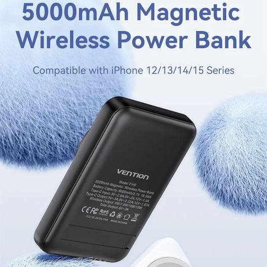 Vention MagSafe Power Bank 5000mAh 20W Black view 3