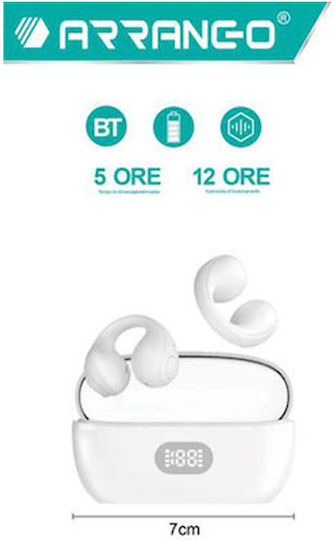 Arrango AC48930 Bone Conduction Bluetooth Handsfree Earphones with Charging Case White view 2
