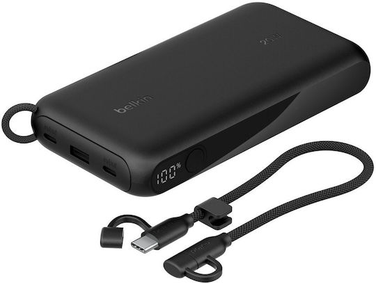 Belkin 20K with Display Power Bank 20000mAh 20W with USB-A Port and 2 USB-C Ports Power Delivery Black