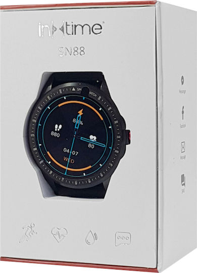 INTIME SN88 Smartwatch with Heart Rate Monitor (Black) view 8