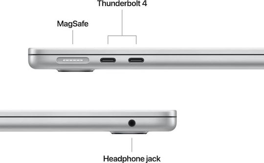 Apple MacBook Air 13" (2025) 13.6" IPS Retina Display (M4-10‑core/16GB/256GB SSD/8-core) Silver (DE Keyboard) vista 9