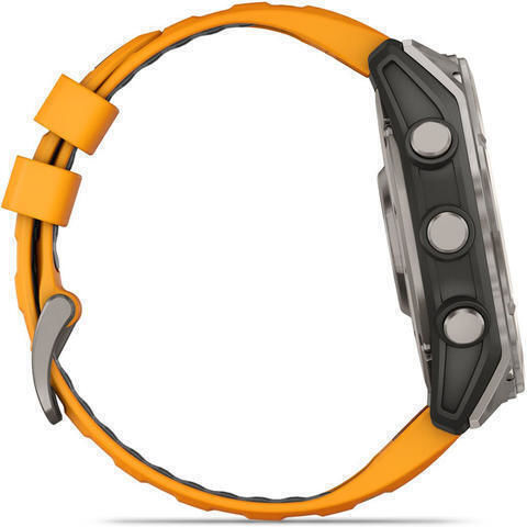 Garmin Fenix 8 Titanium 51mm Waterproof Smartwatch with Heart Rate Monitor (Sapphire, Titanium With Spark Orange/Graphite Silicone Band) view 7