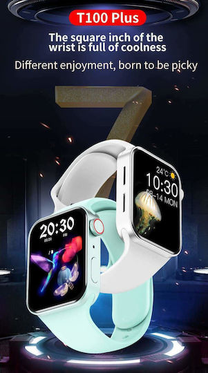T100 Plus Smartwatch with Heart Rate Monitor (Silver) view 9