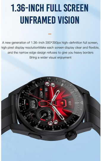 XO W3 Pro Smartwatch with Heart Rate Monitor (Black) vue 4