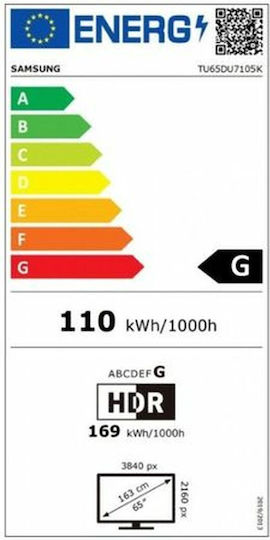 Samsung Smart Television 65" 4K UHD LED TU65DU7105K HDR (2024) view 3