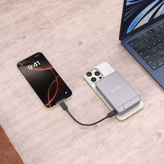 Tech-Protect PB15 MagSafe Power Bank 10000mAh 15W with USB-C Port Gray vista 5