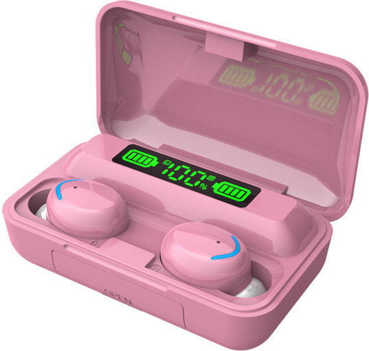 BTH-F9 TWS In-ear Bluetooth Handsfree Earphones with Charging Case Pink view 1