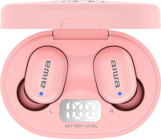 Aiwa EBTW-150 In-ear Bluetooth Handsfree Earphones with Sweat Resistance and Charging Case Pink view 4