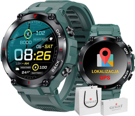 Giewont GW460 Smartwatch with Heart Rate Monitor (Sea Green) view 1