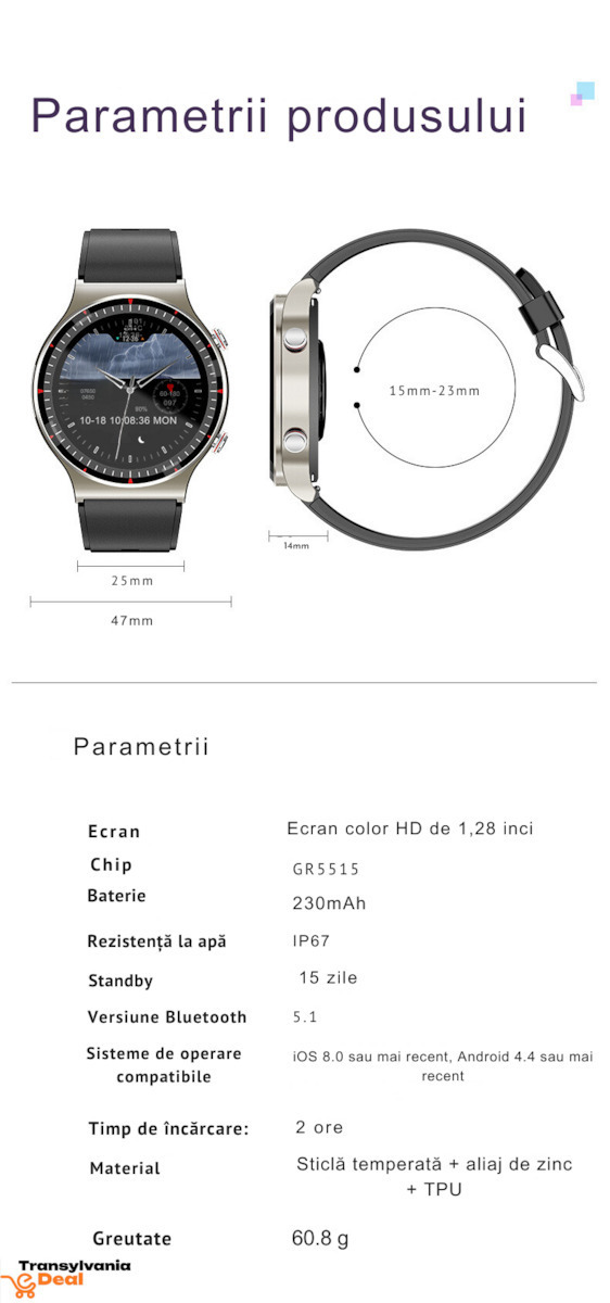 G08 Smartwatch with Heart Rate Monitor Silver view 8