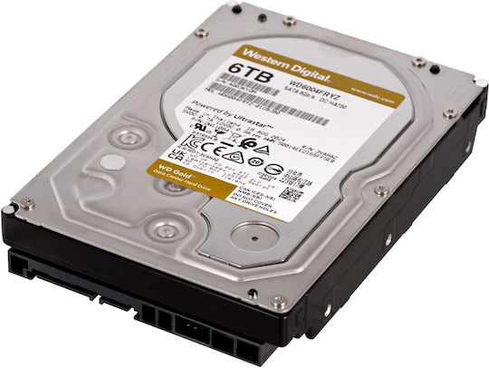 Western Digital Gold 6TB HDD Hard Drive 3.5" SATA III 7200rpm with 256MB Cache for NAS / Server WD6004FRYZ view 6