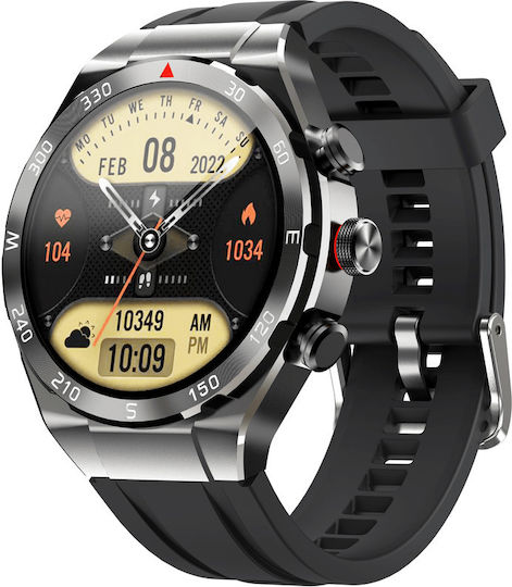 DAS.4 ST50 Smartwatch with Heart Rate Monitor (Black Case / Black Silicone Strap) view 2