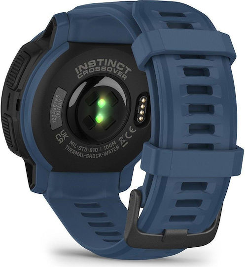 Garmin Instinct Crossover Solar 45mm Waterproof Smartwatch with Heart Rate Monitor (Tidal Blue) vue 4