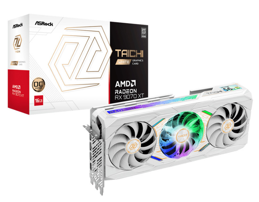 ASRock Radeon RX 9070 XT 16GB GDDR6 Taichi White OC Graphics Card 90-GA5YZZ-00UANZ view 8