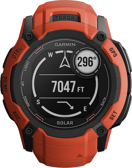 Garmin Instinct 2X Solar 50mm Waterproof Smartwatch with Heart Rate Monitor (Flame Red) view 2