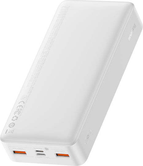 Baseus Bipow Power Bank 20000mAh 15W with 2 USB-A Ports and USB-C Port White view 4