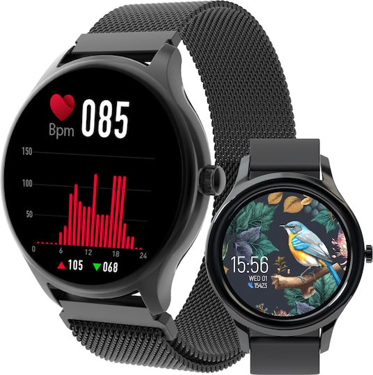 Forever ForeVive 3 SB-340 43mm Smartwatch with Heart Rate Monitor (Black) view 1