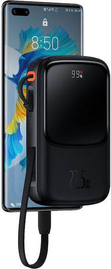 Baseus Qpow Digital Display Power Bank 10000mAh 22.5W with USB-A Port and 2 USB-C Ports Power Delivery Black vue 8
