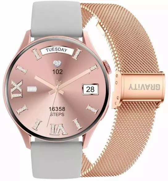 Gravity Smartwatch Pink Gold Strap Bracelet Gt5-7