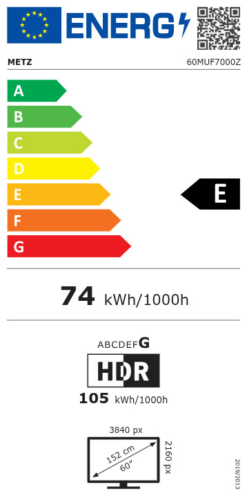 Metz Smart Television 60" 4K UHD LED 60MUF7000 HDR (2025) view 5