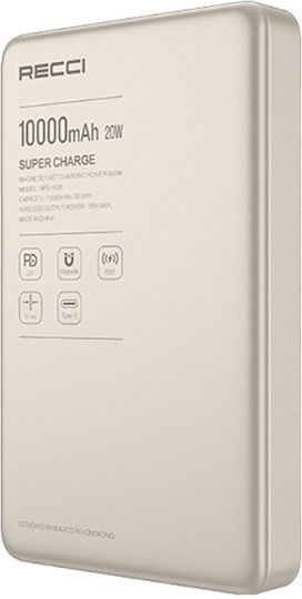 Recci RPB-W36 Power Bank 10000mAh 20W Power Delivery Gold view 3