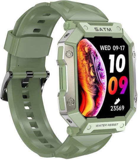 Pg333 1.91 Inch Waterproof Smart Sports Watch Support Heart Rate Monitoring Blood Pressure Monitoring Green view 2