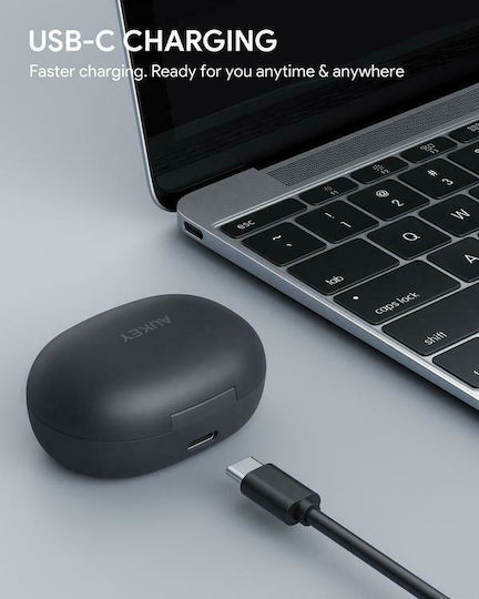 Aukey EP-N7 In-ear Bluetooth Handsfree Earphones with Sweat Resistance and Charging Case Black vue 8