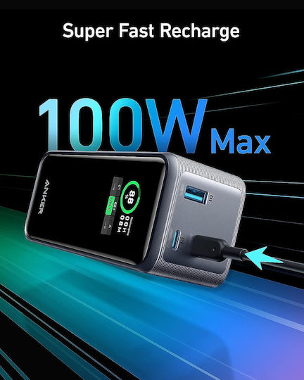 Anker 735 Prime Power Bank 20000mAh 200W with USB-A Port and 2 USB-C Ports Silver vue 3