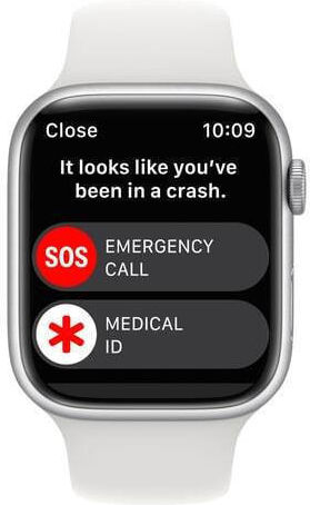 Apple Watch Series 8 Aluminium 45mm Waterproof with Heart Rate Monitor (Silver with White Sport Band) view 5