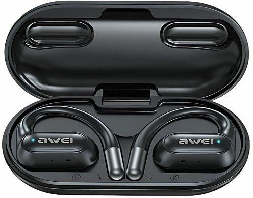 Awei T93 Open Ear Bluetooth Handsfree Earphones with Sweat Resistance and Charging Case Black view 1