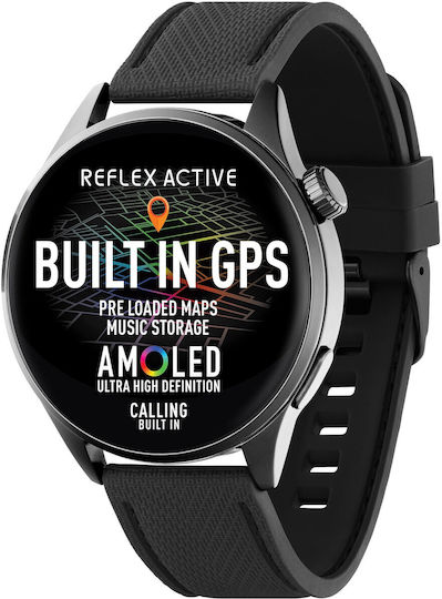 Reflex Active Active Series 45 Smartwatch with Heart Rate Monitor (Black) view 1