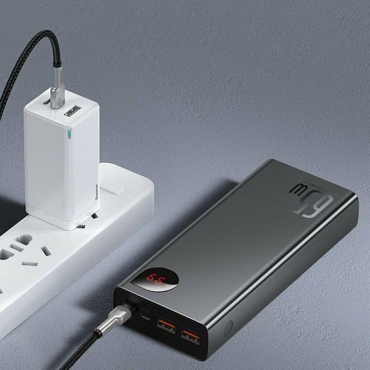 Baseus Adaman Metal Digital Display Power Bank 20000mAh 65W with 2 USB-A Ports and USB-C Port Quick Charge 3.0 Black view 8