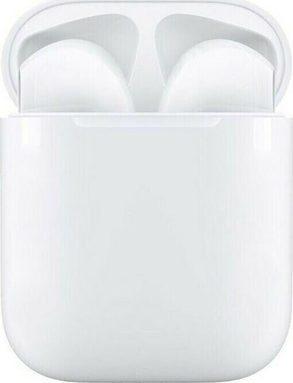 i12 Earbud Bluetooth Handsfree Earphones with Charging Case White view 1