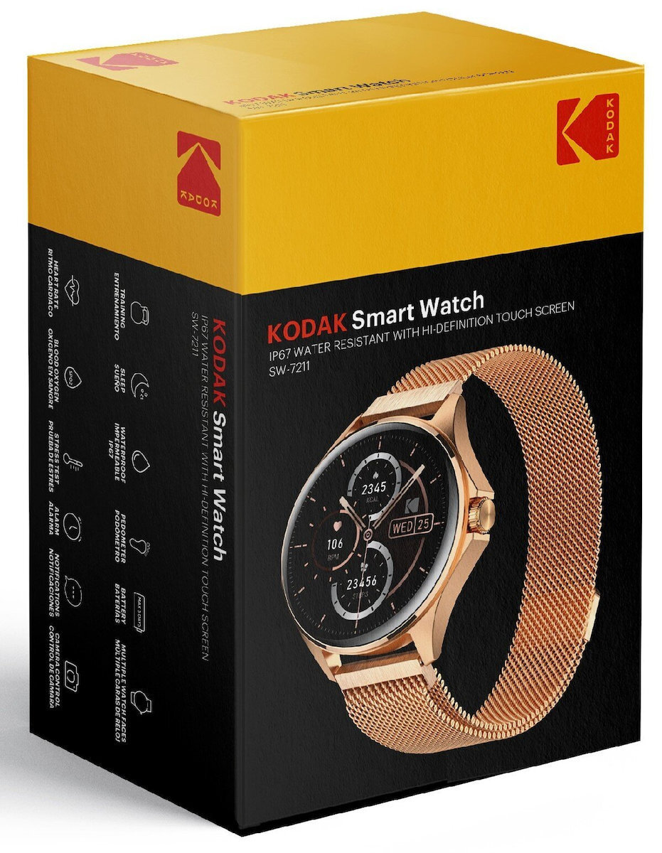Kodak SW-7211 43mm Smartwatch with SIM and Heart Rate Monitor (Rose Gold) view 2