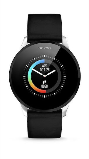Oozoo Q00113 Stainless Steel 43mm Smartwatch with Heart Rate Monitor (Black) view 1