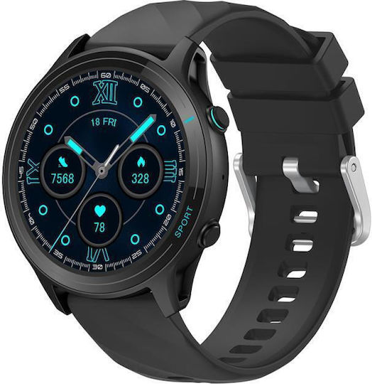 Devia WT3 Smartwatch with Heart Rate Monitor (Black) view 1